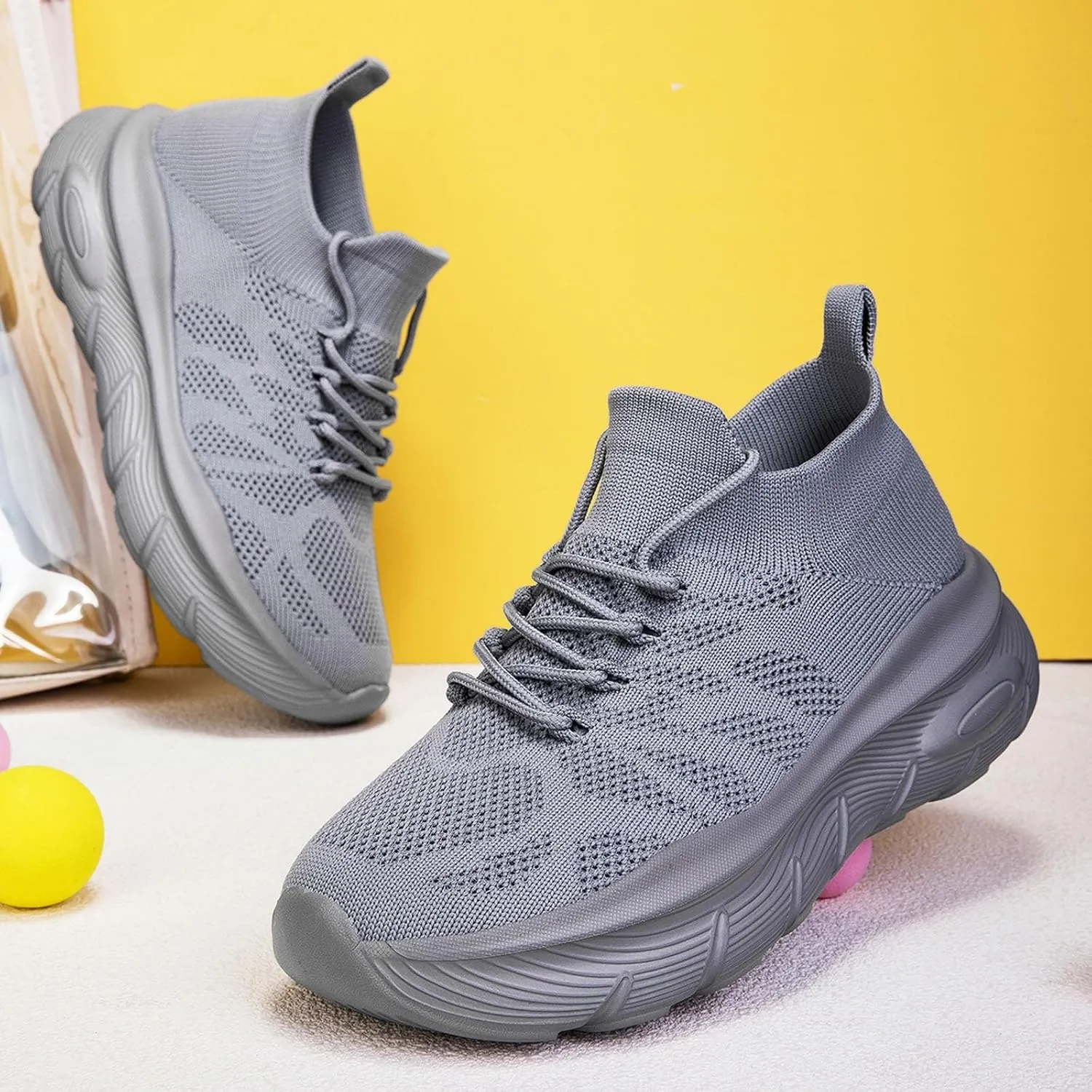 Women's Spring and Summer Fashion Solid Color Mesh Lace Up Sneakers Casual Comfortable Womens Size 8 Water Socks