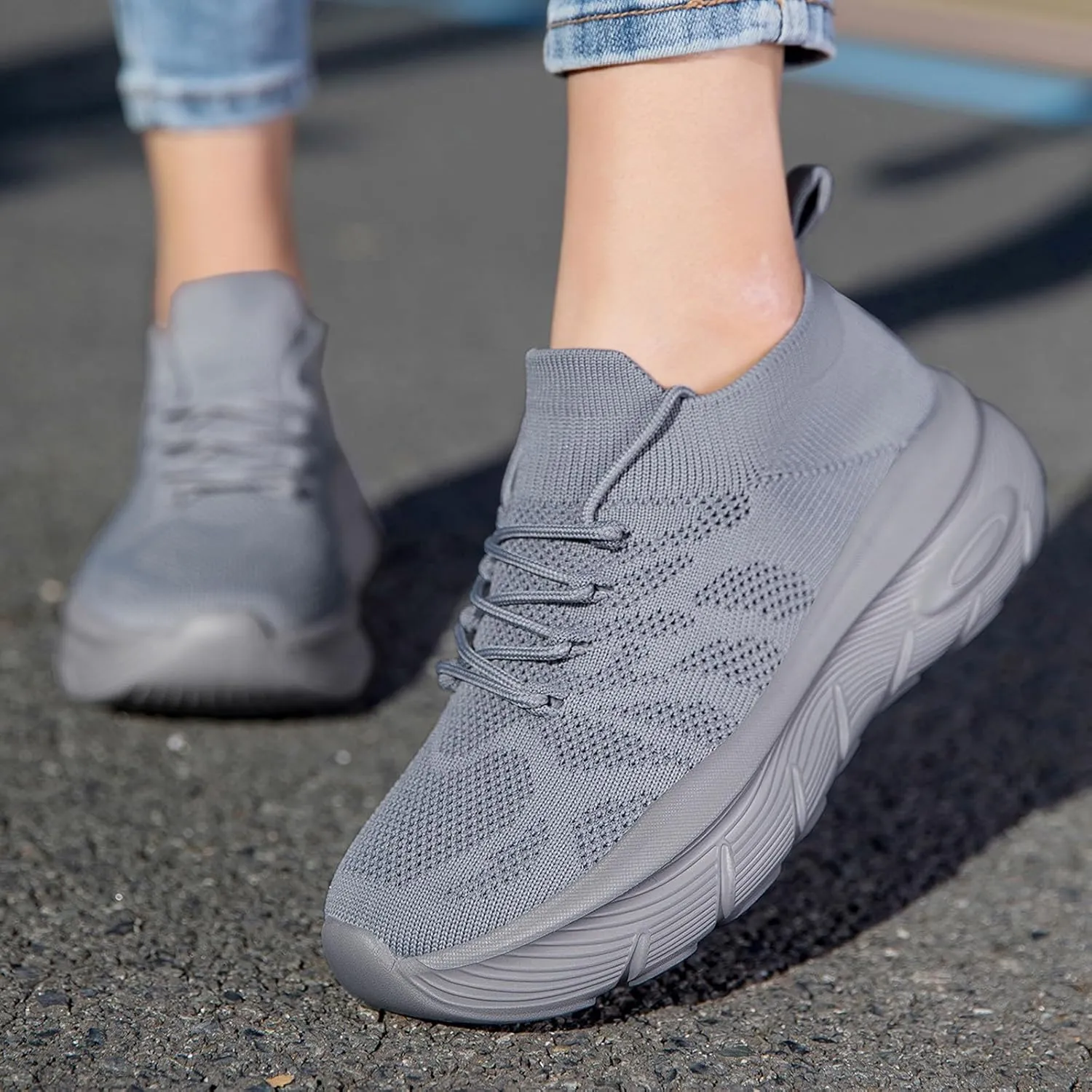 Women's Spring and Summer Fashion Solid Color Mesh Lace Up Sneakers Casual Comfortable Womens Size 8 Water Socks