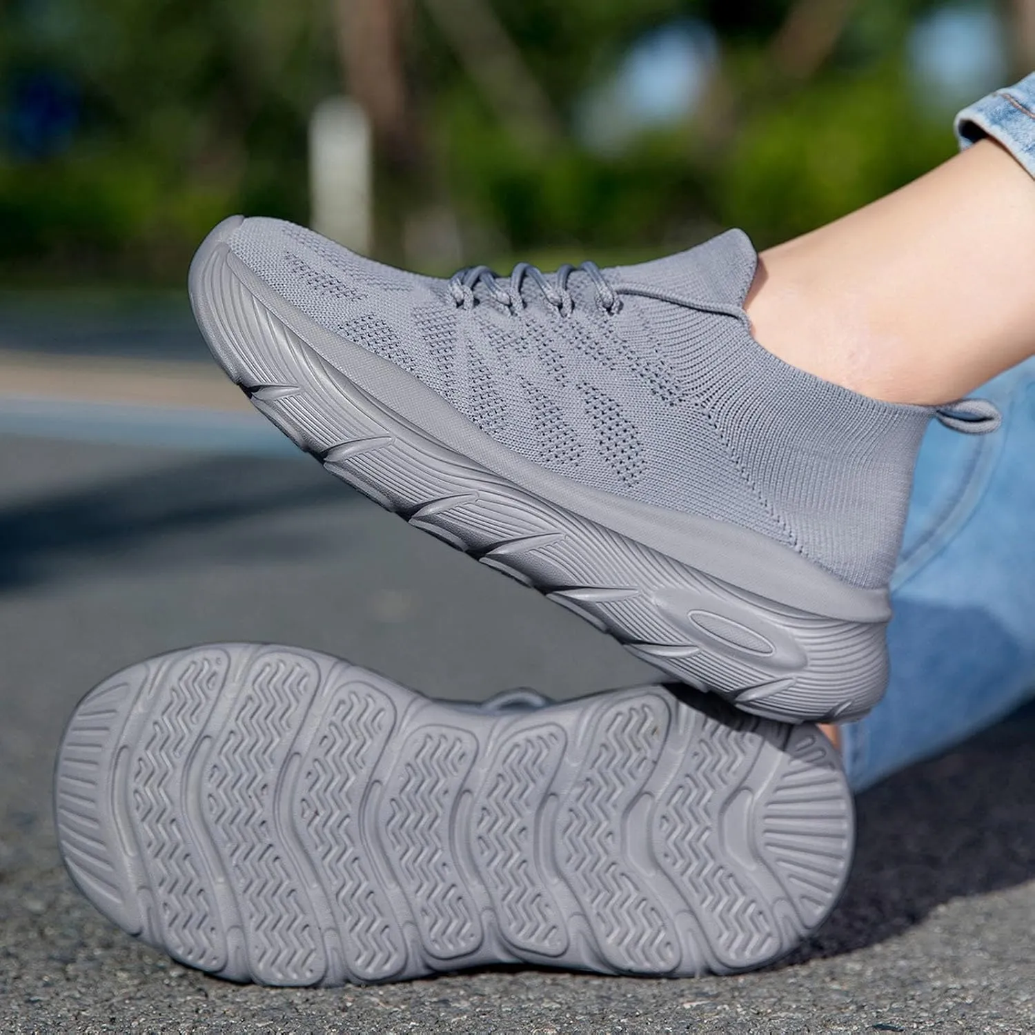 Women's Spring and Summer Fashion Solid Color Mesh Lace Up Sneakers Casual Comfortable Womens Size 8 Water Socks