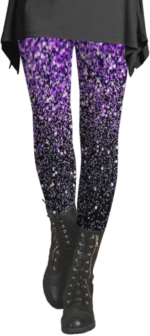 Womens Tummy Control Leggings Fashion Floral Printed Slim Gym Yoga Travel Pants Stretchy High Waisted Casual Trousers