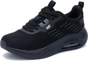Women's Walking Shoes with Arch Support Orthotic Sneakers for Plantar Fasciitis Heel and Foot Pain Relief Tennis AllBlack Size 7