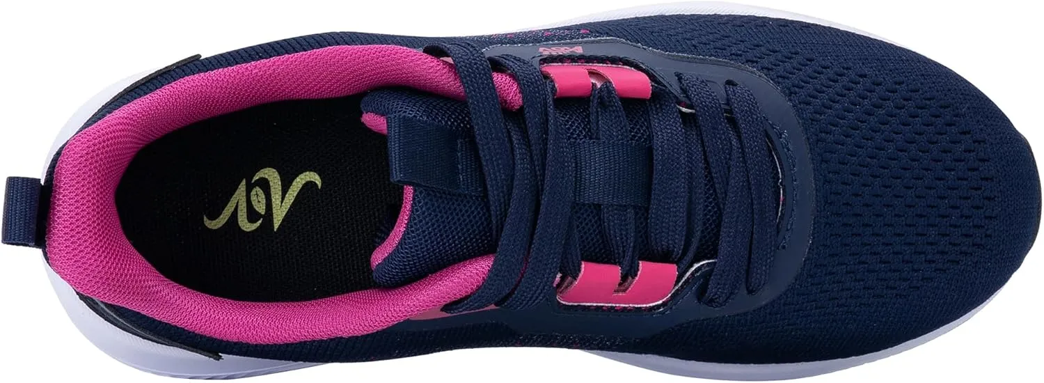 Women's Walking Shoes with Arch Support Orthotic Sneakers for Plantar Fasciitis Heel and Foot Pain Relief Tennis BlueRed Size 7