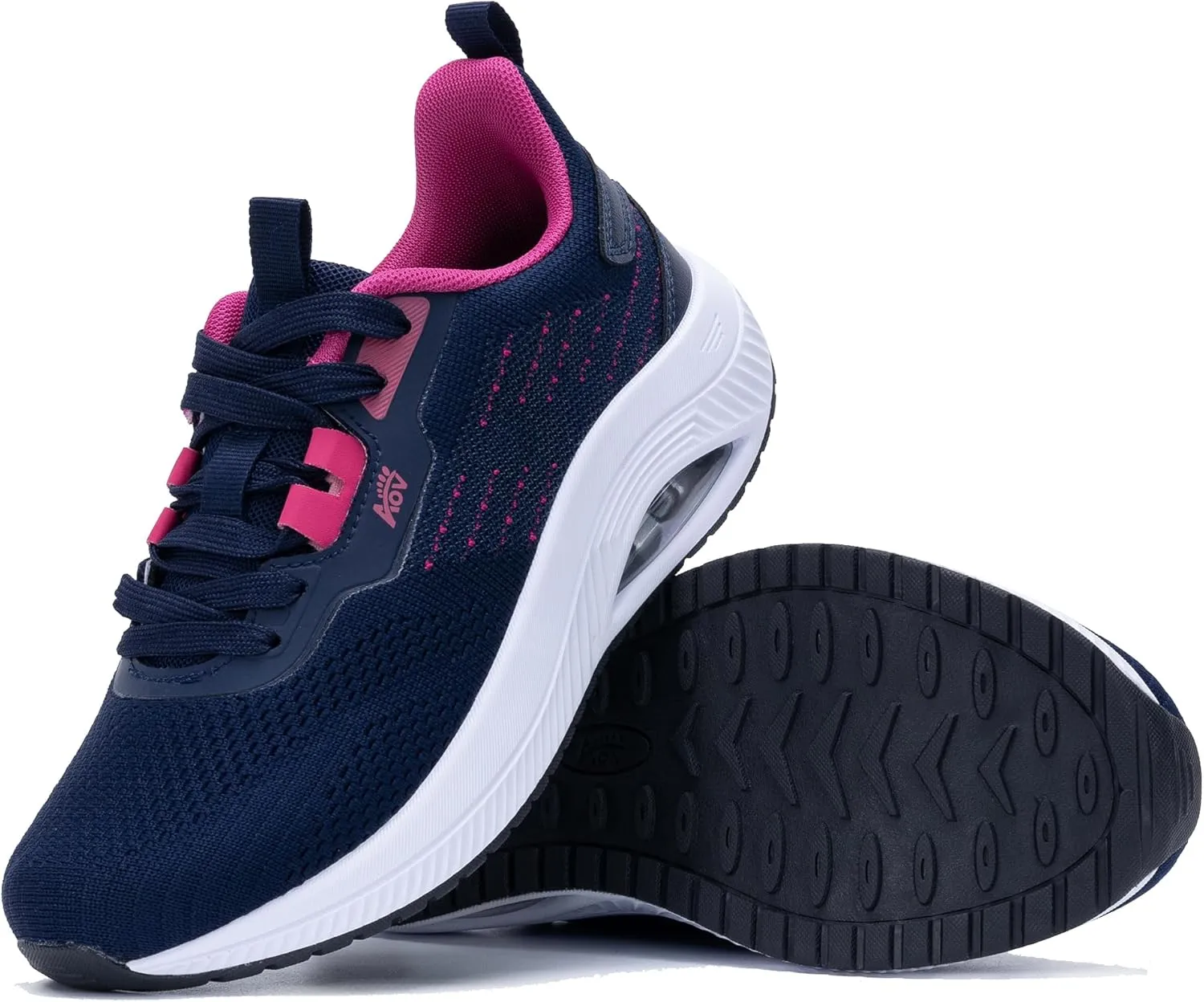 Women's Walking Shoes with Arch Support Orthotic Sneakers for Plantar Fasciitis Heel and Foot Pain Relief Tennis BlueRed Size 7