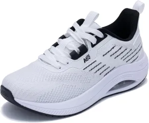 Women's Walking Shoes with Arch Support Orthotic Sneakers for Plantar Fasciitis Heel and Foot Pain Relief Tennis White Size 7.5