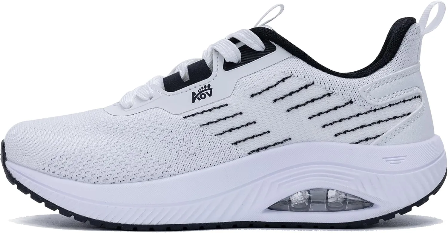 Women's Walking Shoes with Arch Support Orthotic Sneakers for Plantar Fasciitis Heel and Foot Pain Relief Tennis White Size 7.5