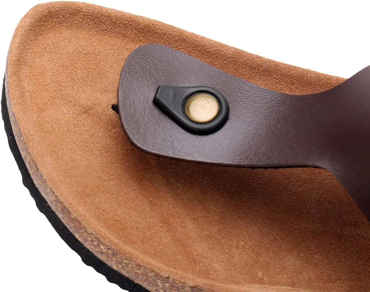 WTW Men's Cork Footbed Sandals Slip on Beach Slide Sandals Shoes with Adjustable Metal Buckle Strap for Men