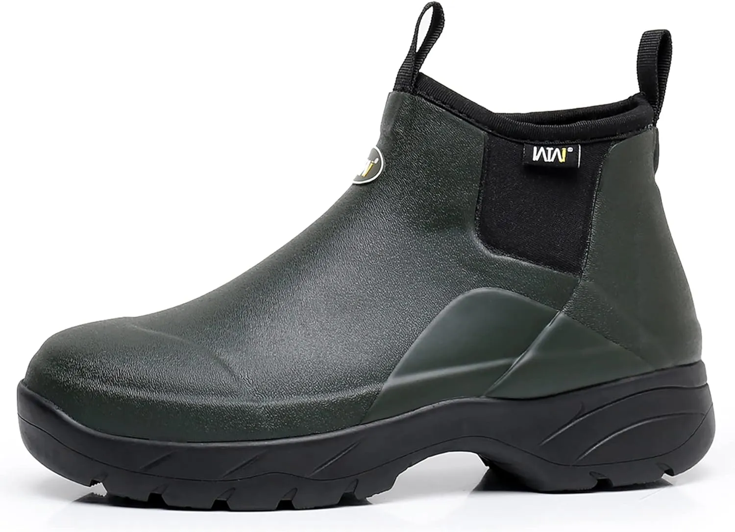 WTW Unisex Waterproof Rubber Rain Boots - Slip On Ankle Neoprene Boots Garden Shoes for Men and Women Outdoor Work
