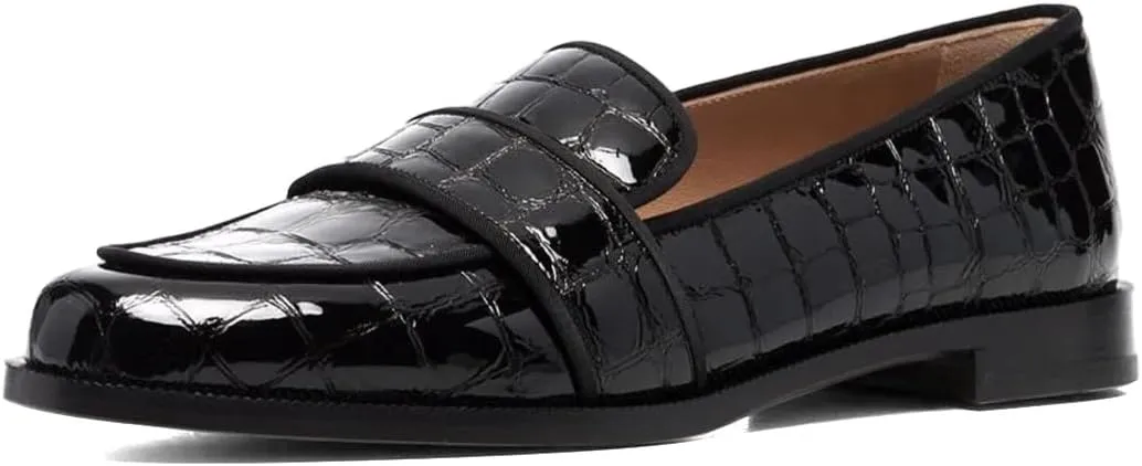 XYD Women's Closed Almond Toe Slip On Moccasins Low Heel Flats Comfy Formal Casual Office Work Dress Loafers Shoes