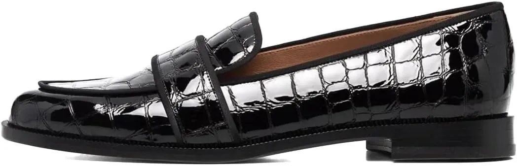 XYD Women's Closed Almond Toe Slip On Moccasins Low Heel Flats Comfy Formal Casual Office Work Dress Loafers Shoes