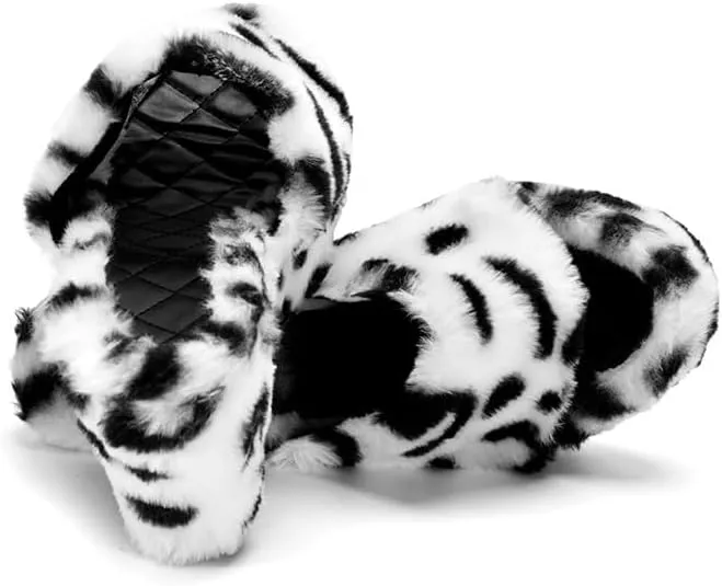 YSMIIH Women Fluff Wedge Slippers Fashion Sandals Plush Platform