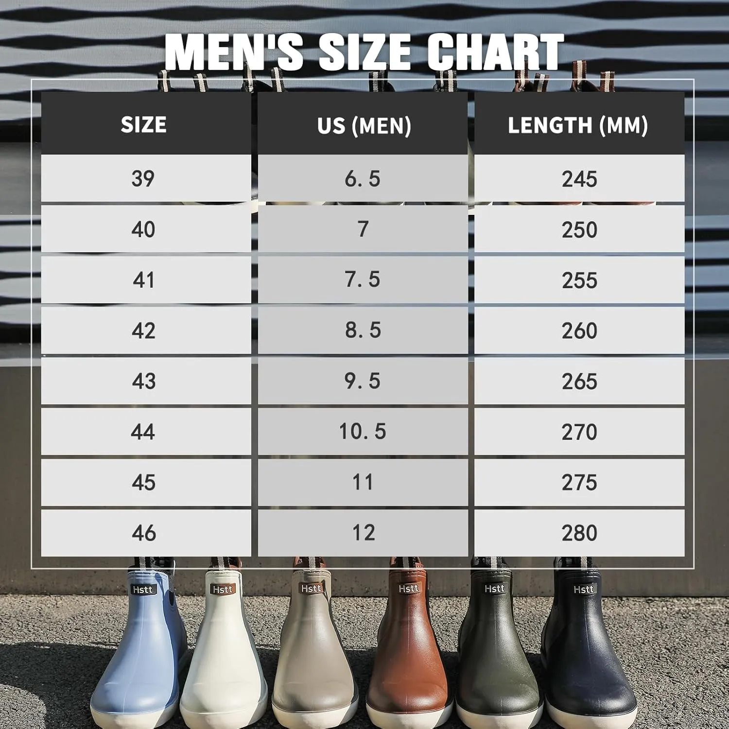 YUHITYGZGS Men's Deck Boots, Waterproof Rubber Boots for Men, High Grip Neoprene Saltwater Boating Ankle Rain Boots, High-Performance Non-Slip Fishing Shoes for Farming Garden Work Outdoor