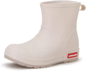 YUHITYGZGS Short Rain Boots for Women and Men, Lightweight Waterproof Garden Boots, Anti-Slip Chelsea Womens Rain Boots, Stylish Mid Heel rubber Ankle Booties with Comfy Insoles for Outdoor