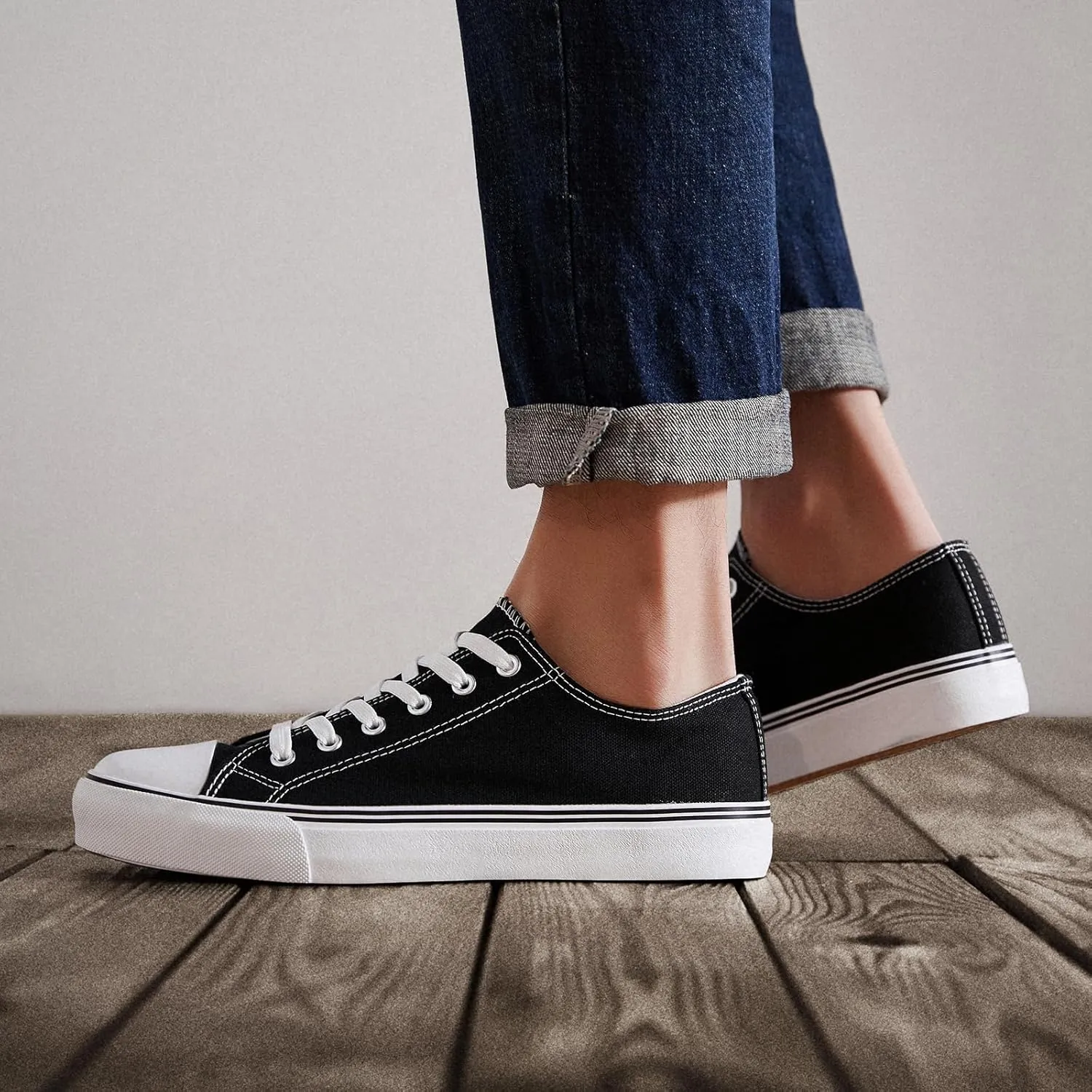 ZGR Mens Classic Casual Shoes,Lace-up Fashion Sneakers,Low Top Canvas Sneakers for Men
