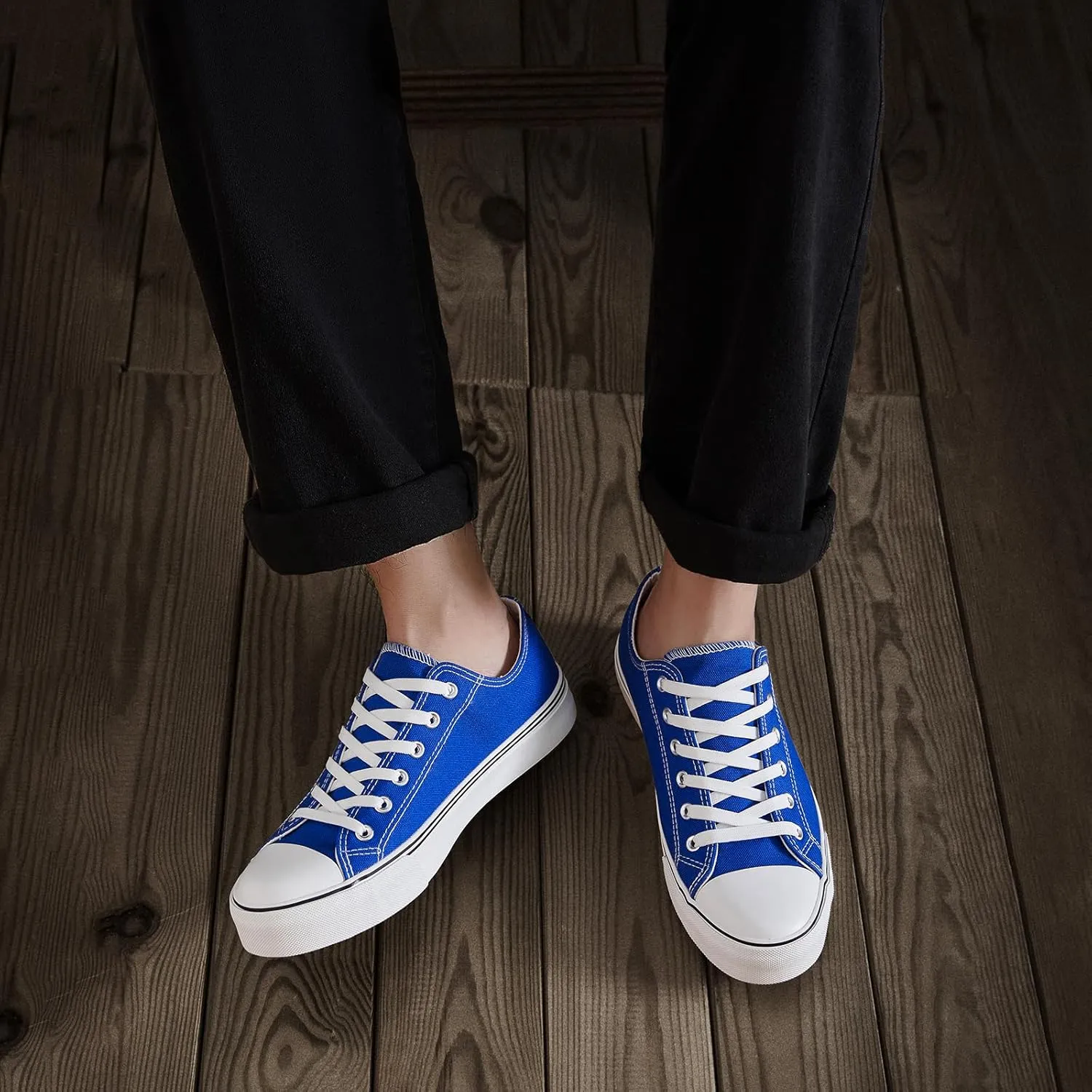 ZGR Mens Classic Casual Shoes,Lace-up Fashion Sneakers,Low Top Canvas Sneakers for Men