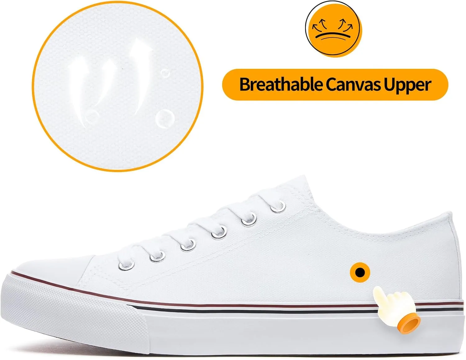ZGR Mens Classic Casual Shoes,Lace-up Fashion Sneakers,Low Top Canvas Sneakers for Men