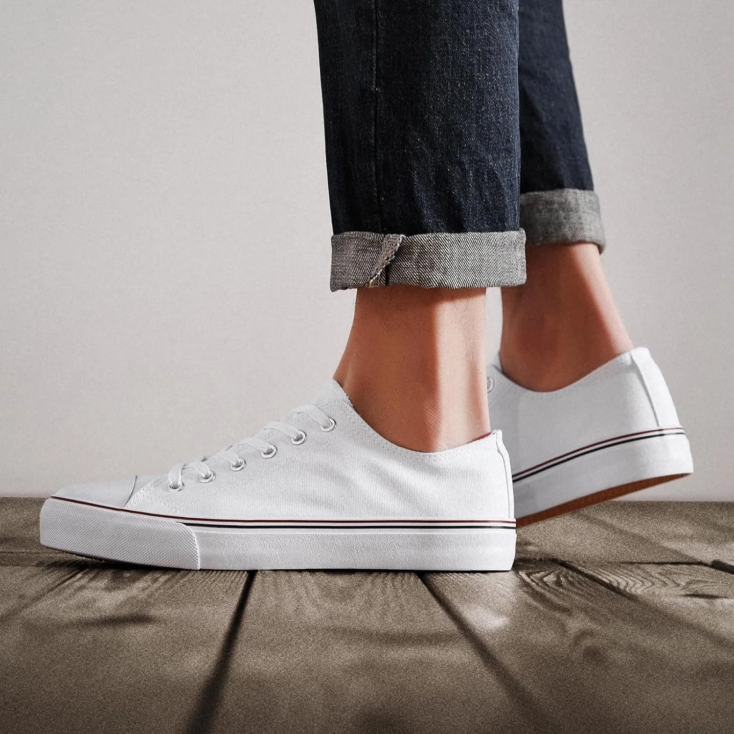 ZGR Mens Classic Casual Shoes,Lace-up Fashion Sneakers,Low Top Canvas Sneakers for Men