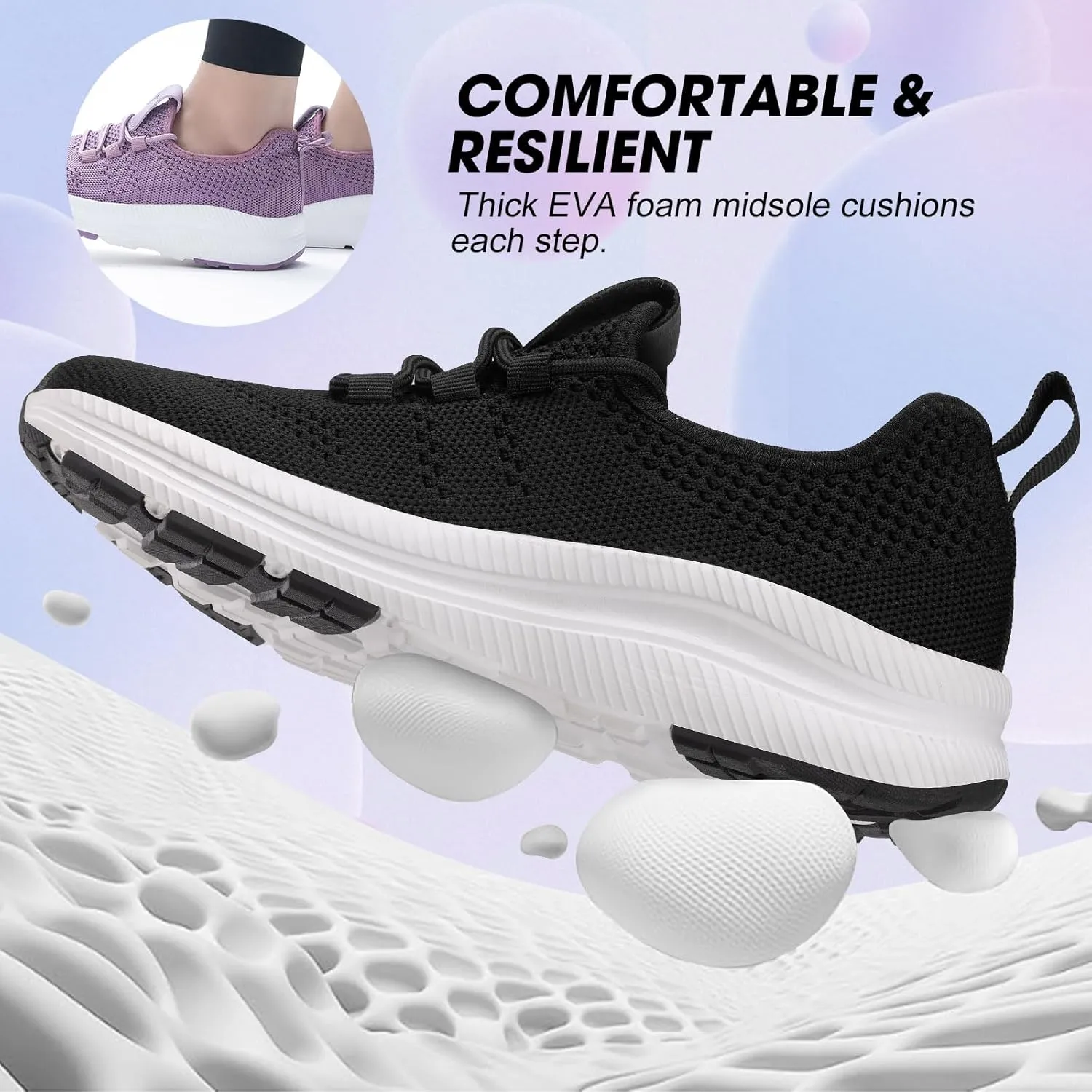 ZOVE Wide Toe Box Shoes Women Extra Wide Width Sneakers Ultra Light Road Running Shoes Non-Slip Tennis Sneakers Breathable Walking Athletic