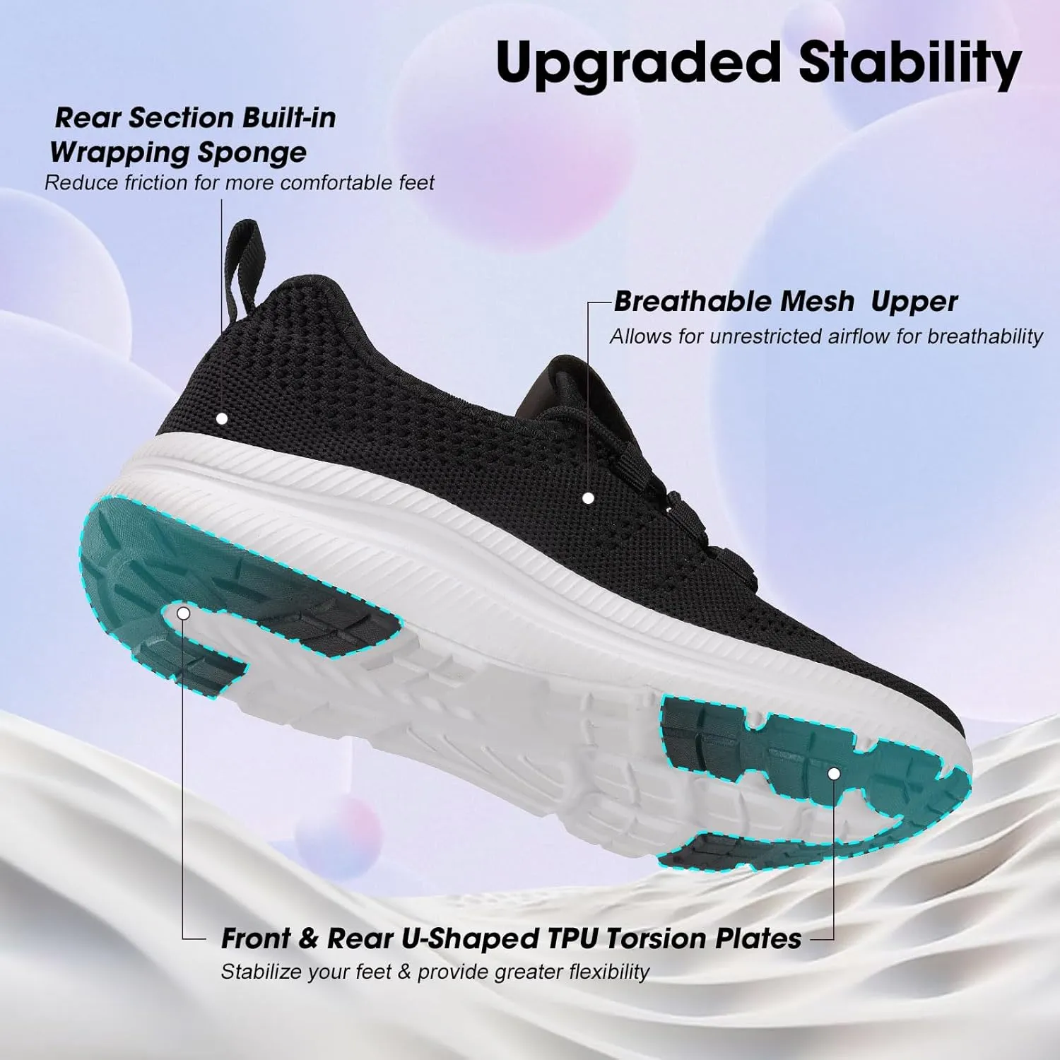 ZOVE Wide Toe Box Shoes Women Extra Wide Width Sneakers Ultra Light Road Running Shoes Non-Slip Tennis Sneakers Breathable Walking Athletic