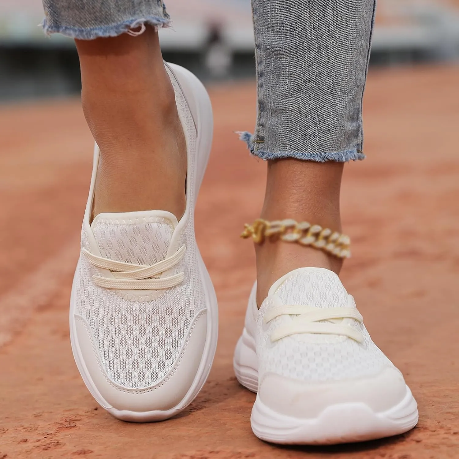 ZWRXW Women's Orthopedic Loafers Slip-On Walking Shoes Arch Support & Non-Slip Breathable Shoes Low Top Fashion Sneakers Lightweight Outdoor Hiking Sneakers